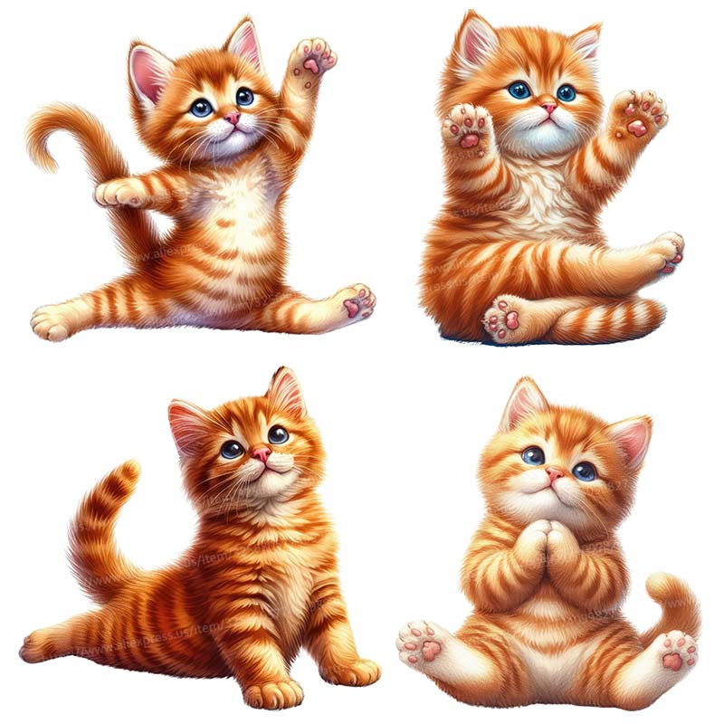 Home Office Yoga Room - Yoga Cat Wall Sticker Removable Home