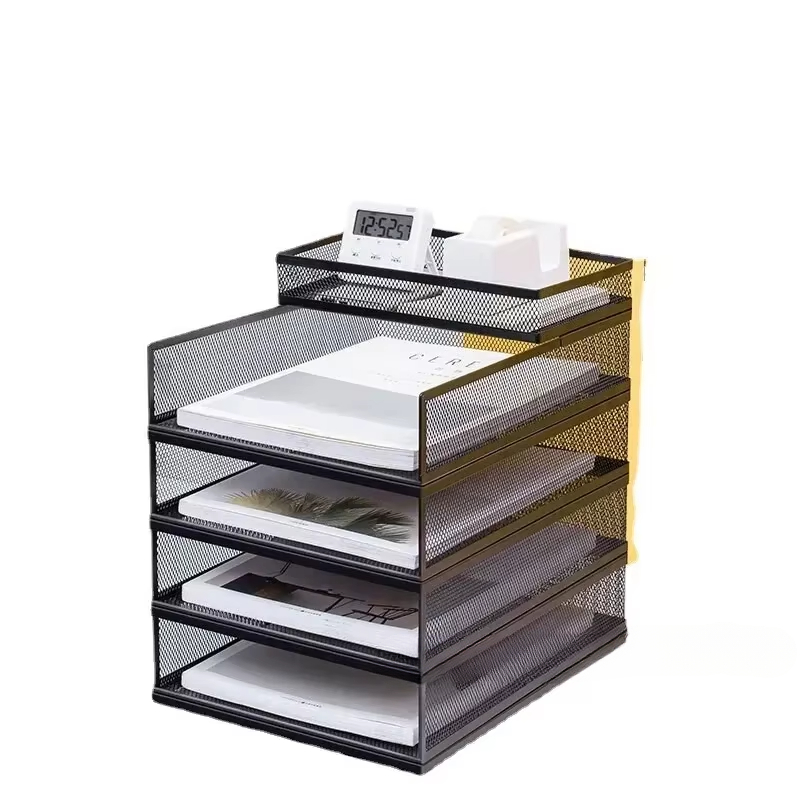 Letter Tray Desk - Metal Mesh Desk Organizer Box Office