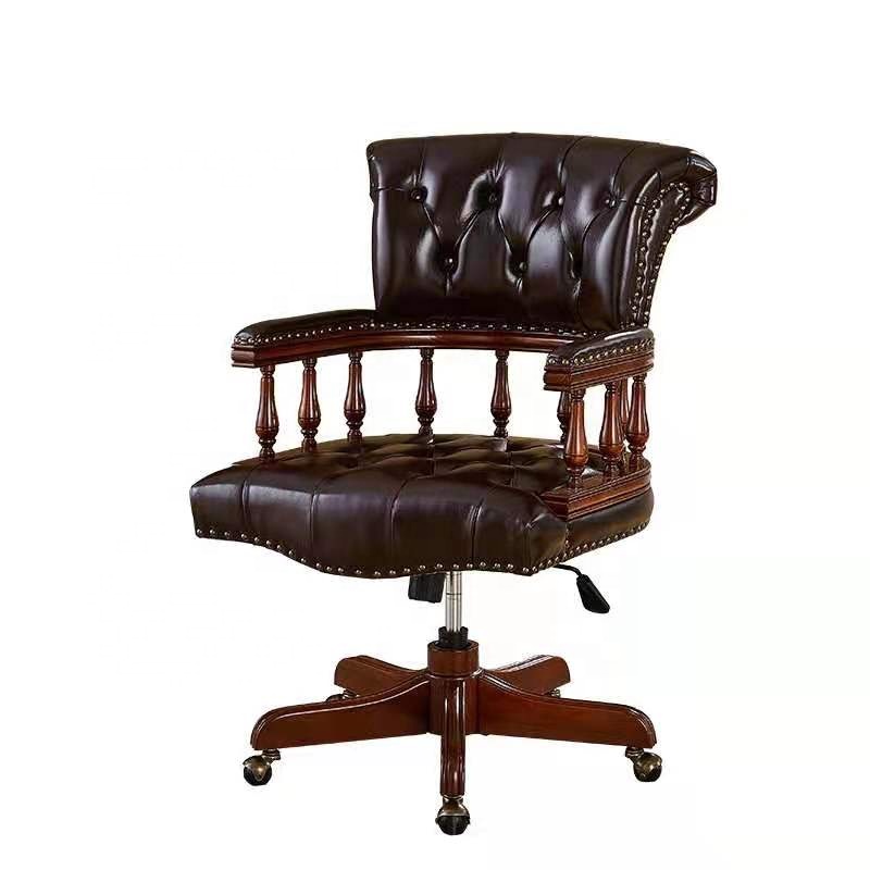 Home Office Of Uk - Dark Ox Blood Chesterfield Captains Chair