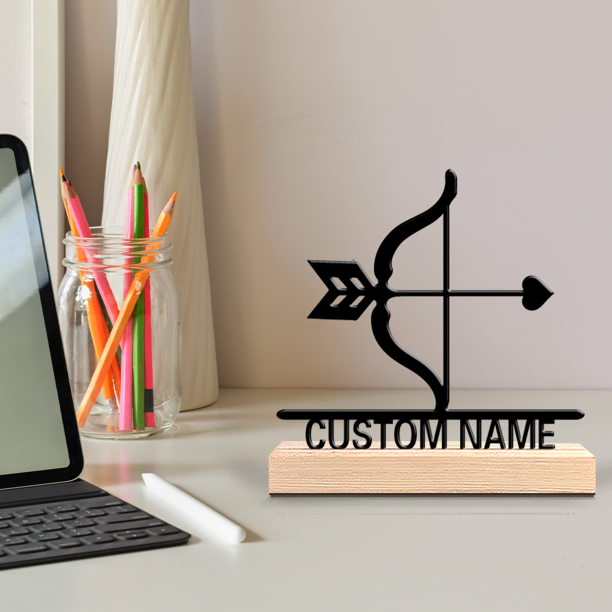 Home Office Industrial Style - 1pc Stylish Personalized Custom Cupid Wooden