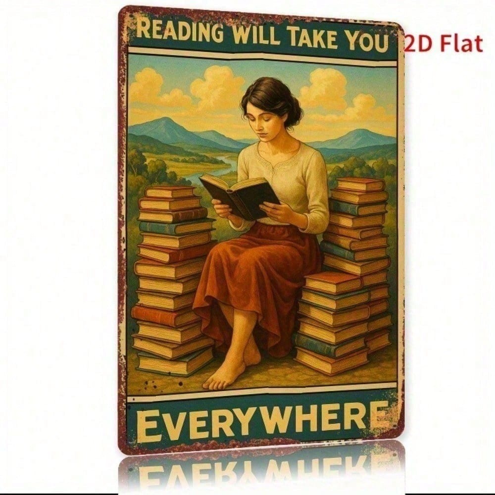 Home Office Quotes - Vintage Reading Will Take You Everywhere