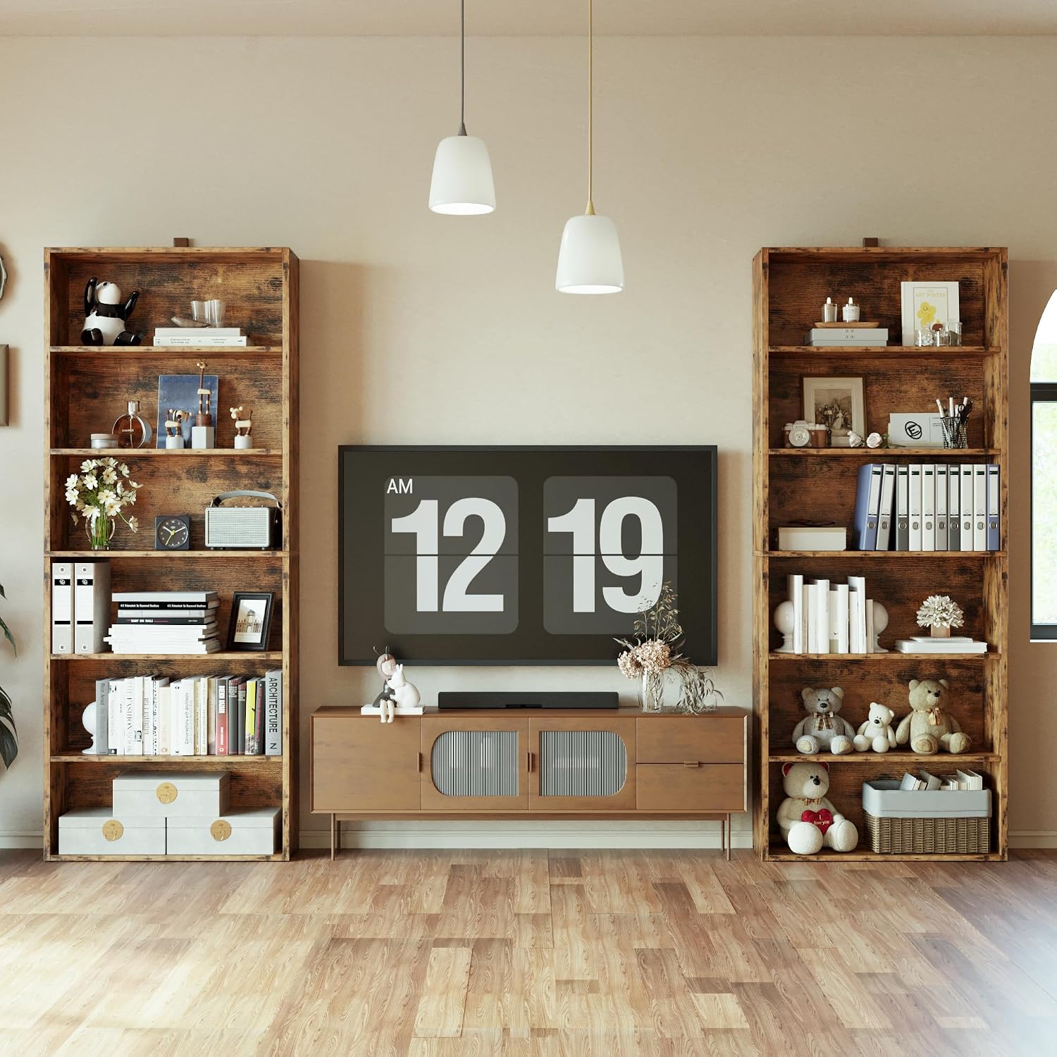 Tall Bookshelves Set Of 2, Ope - Home Office Industrial Style recension och pris