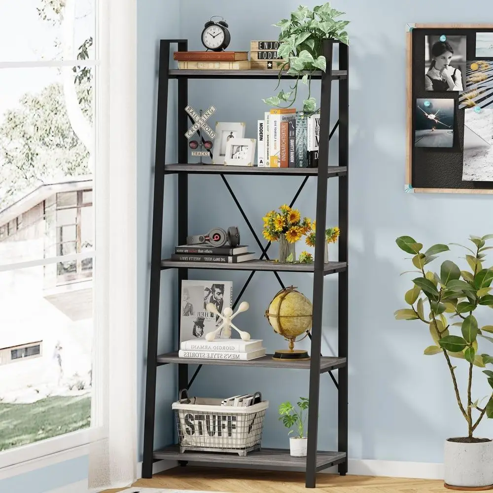 5-Tier Ladder Bookshelf, Indus - Home Office Industrial Style recension och pris