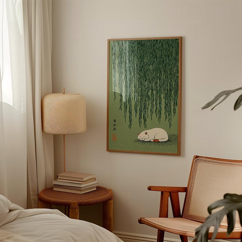 1pc Japanese Cat Under Willow  - Home Office Youtube recension och pris