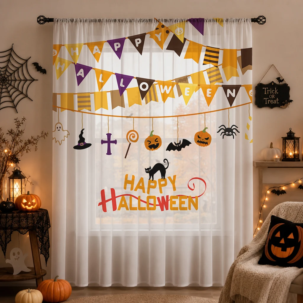 Halloween Festival Sheer Curta - Home Office Youtube recension och pris