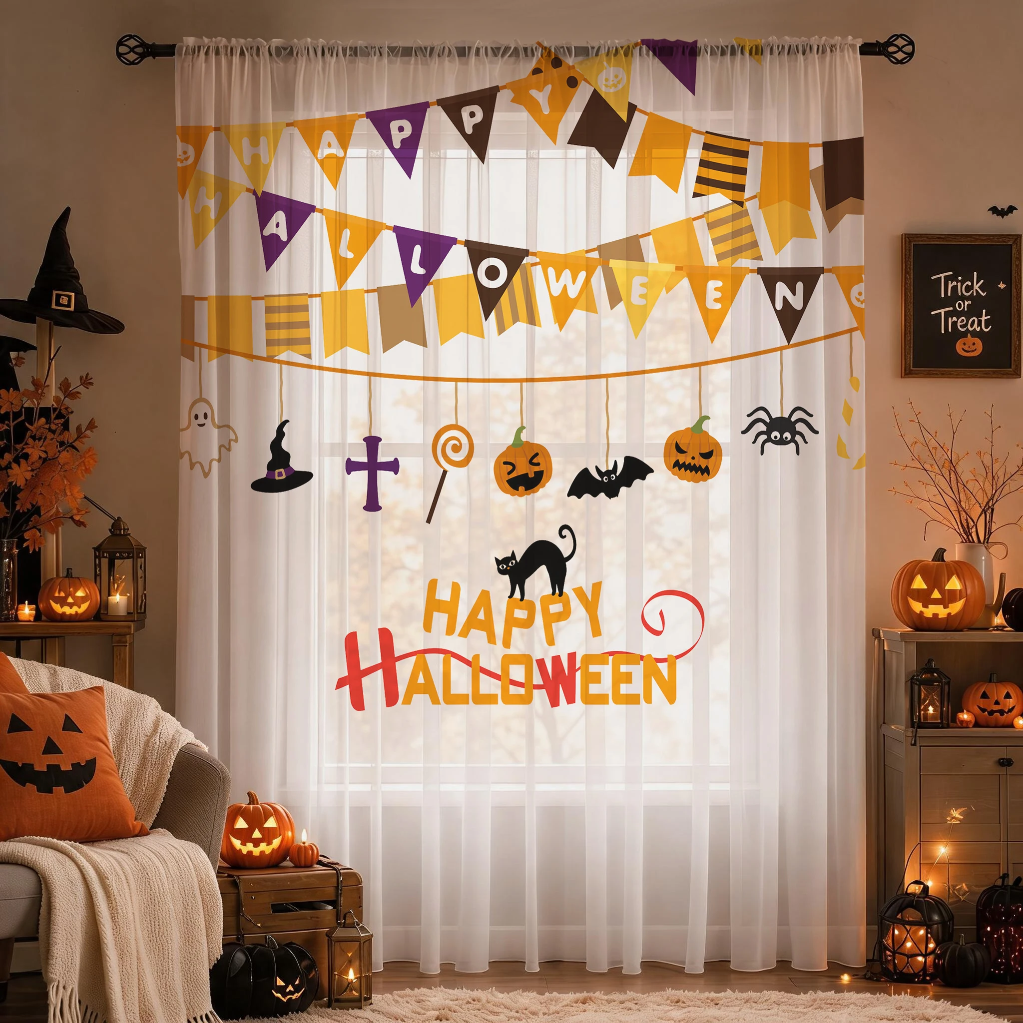 Halloween Festival Sheer Curta - Home Office Youtube recension och pris