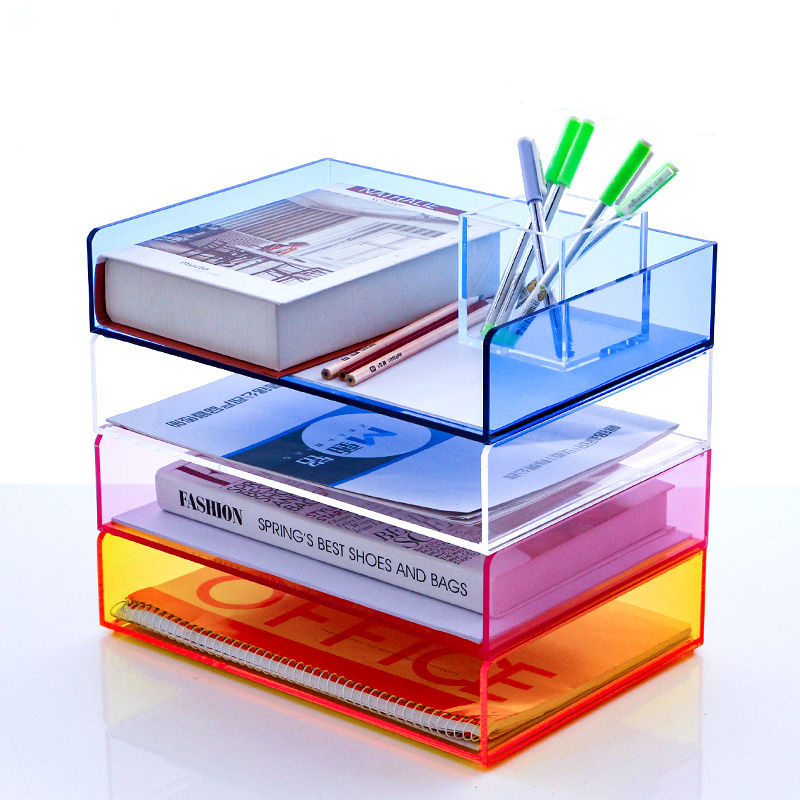 Acrylic File Paper Organizer L - Letter Tray Desk recension och pris