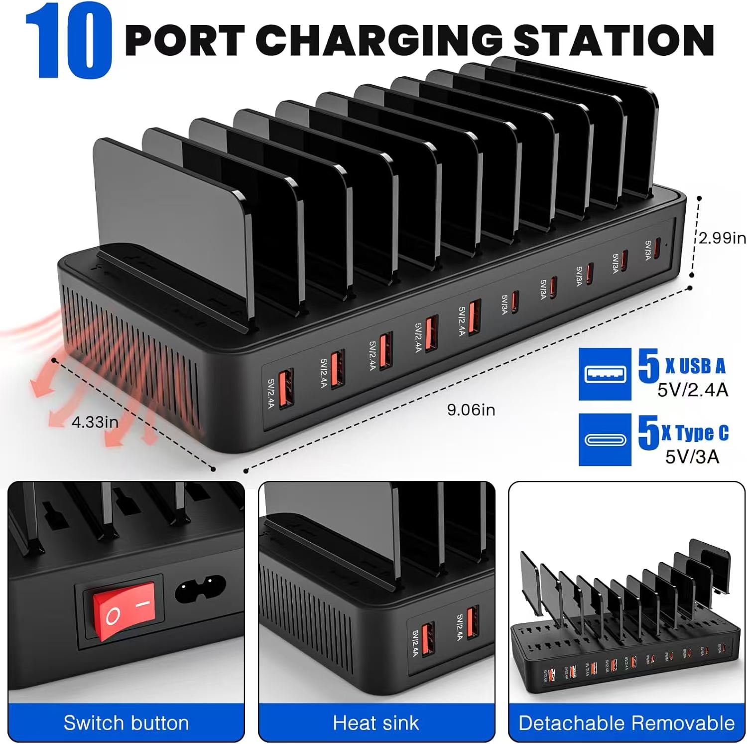 100W Power Hub Charger Stand:  - Home Office Vivo recension och pris