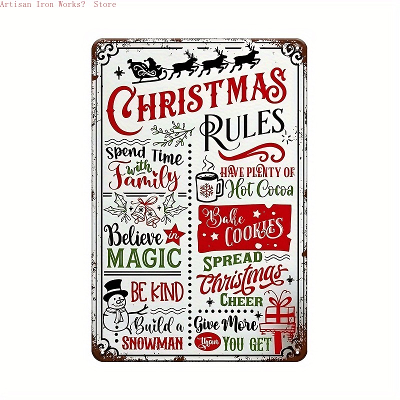 6pcs iron Christmas retro tin  - Home Office Industrial Style recension och pris