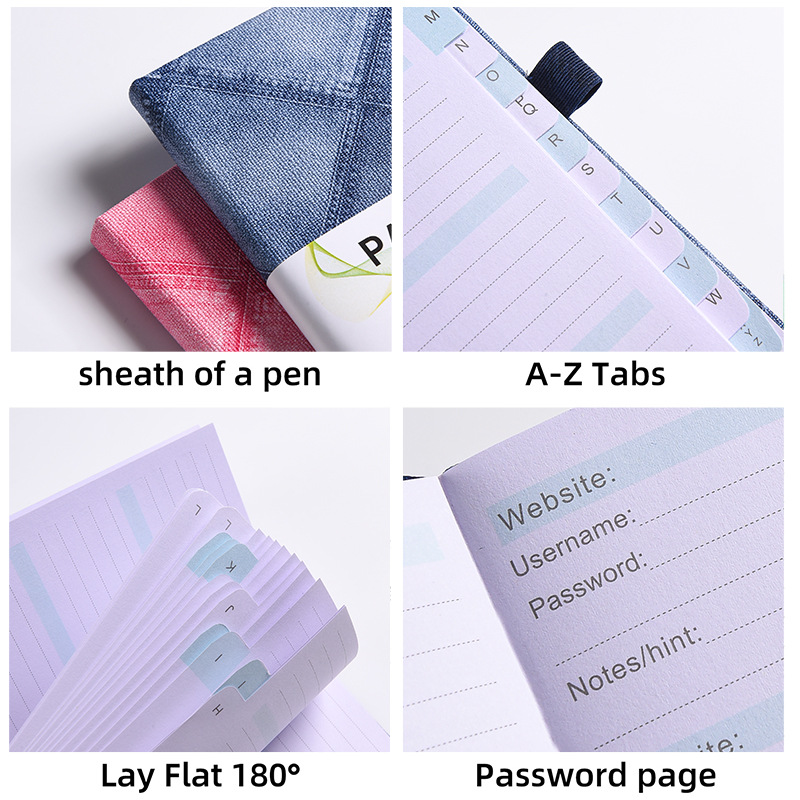 B6 Denim Texture Password Book - Home Office Phone Number recension och pris