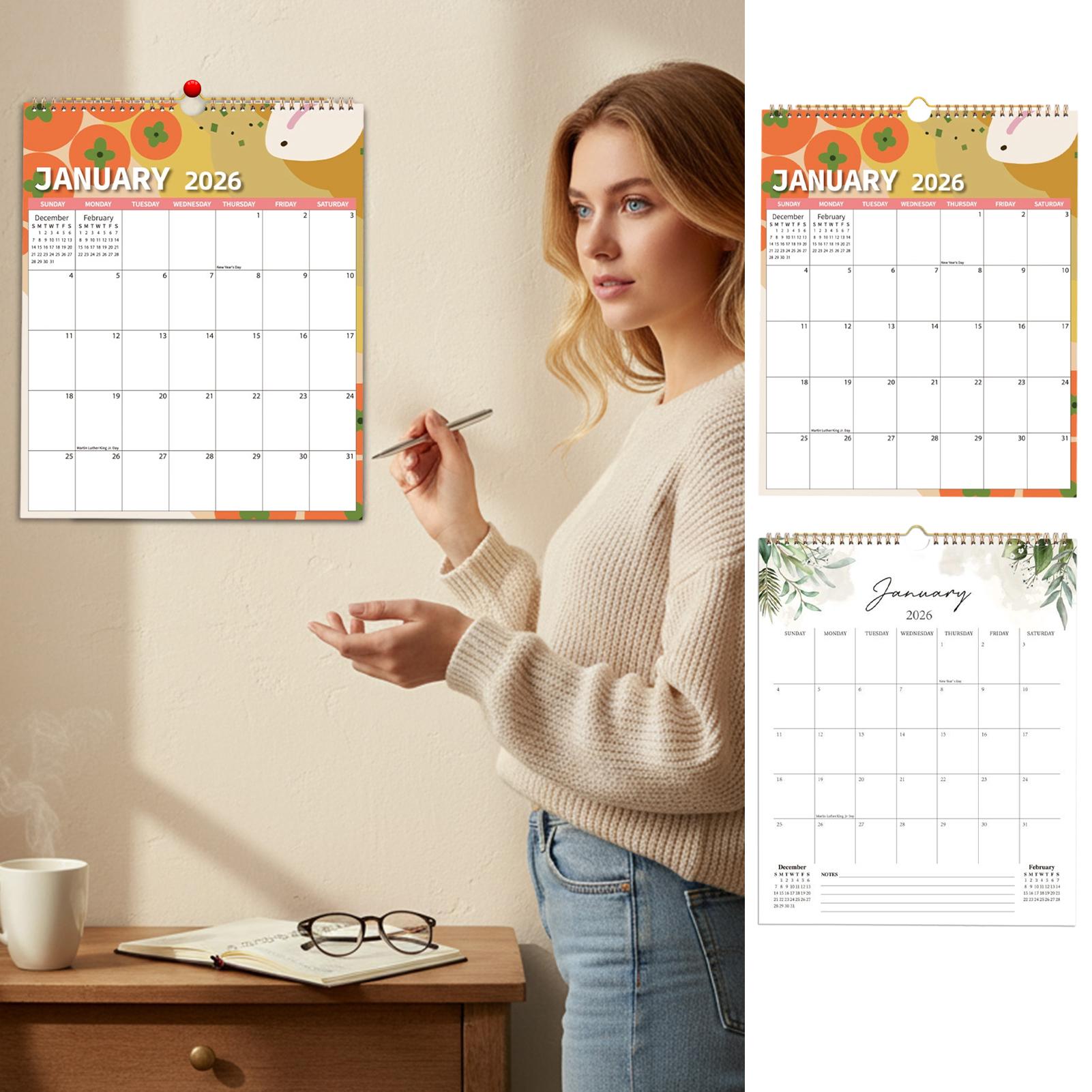 2026 Calendar Thick Paper Week - Home Office Wallpaper recension och pris