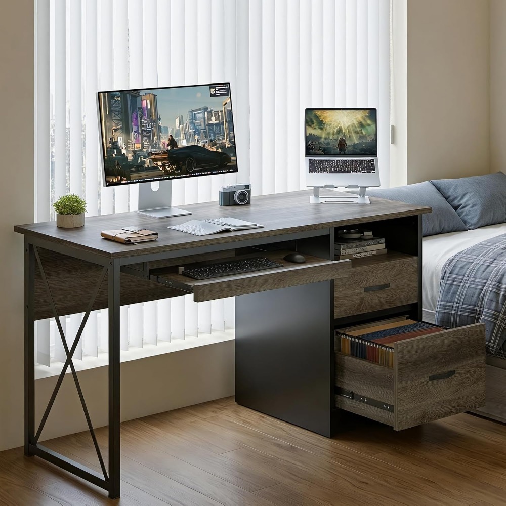 55 Inch Industrial-Style Desk  - Home Office Industrial Style recension och pris