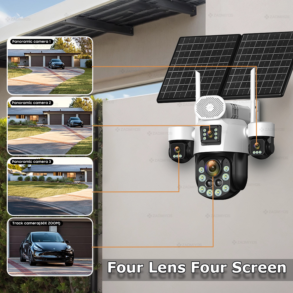 4 Lens Outdoor 360° Surveillan - Home Office Zoom recension och pris