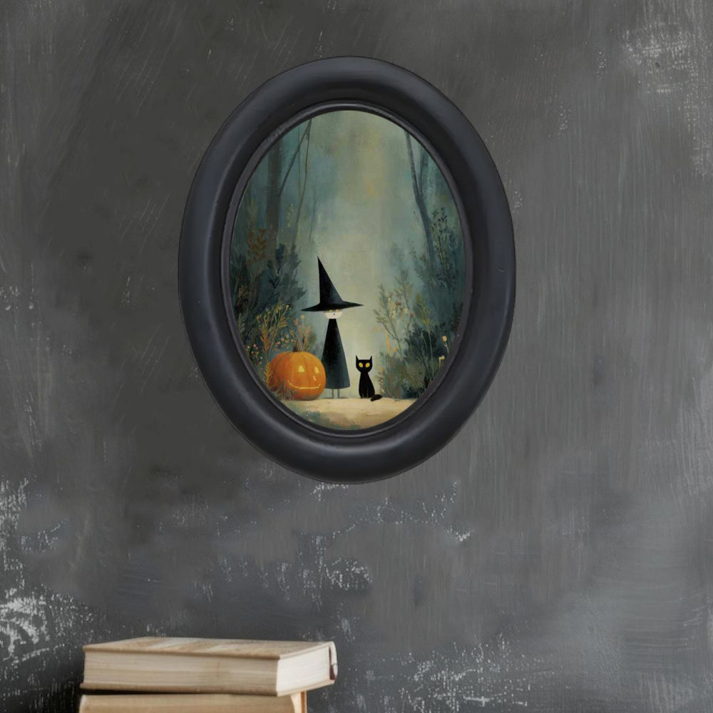 A 3D Vintage Halloween Witch a - Home Office Wallpaper recension och pris