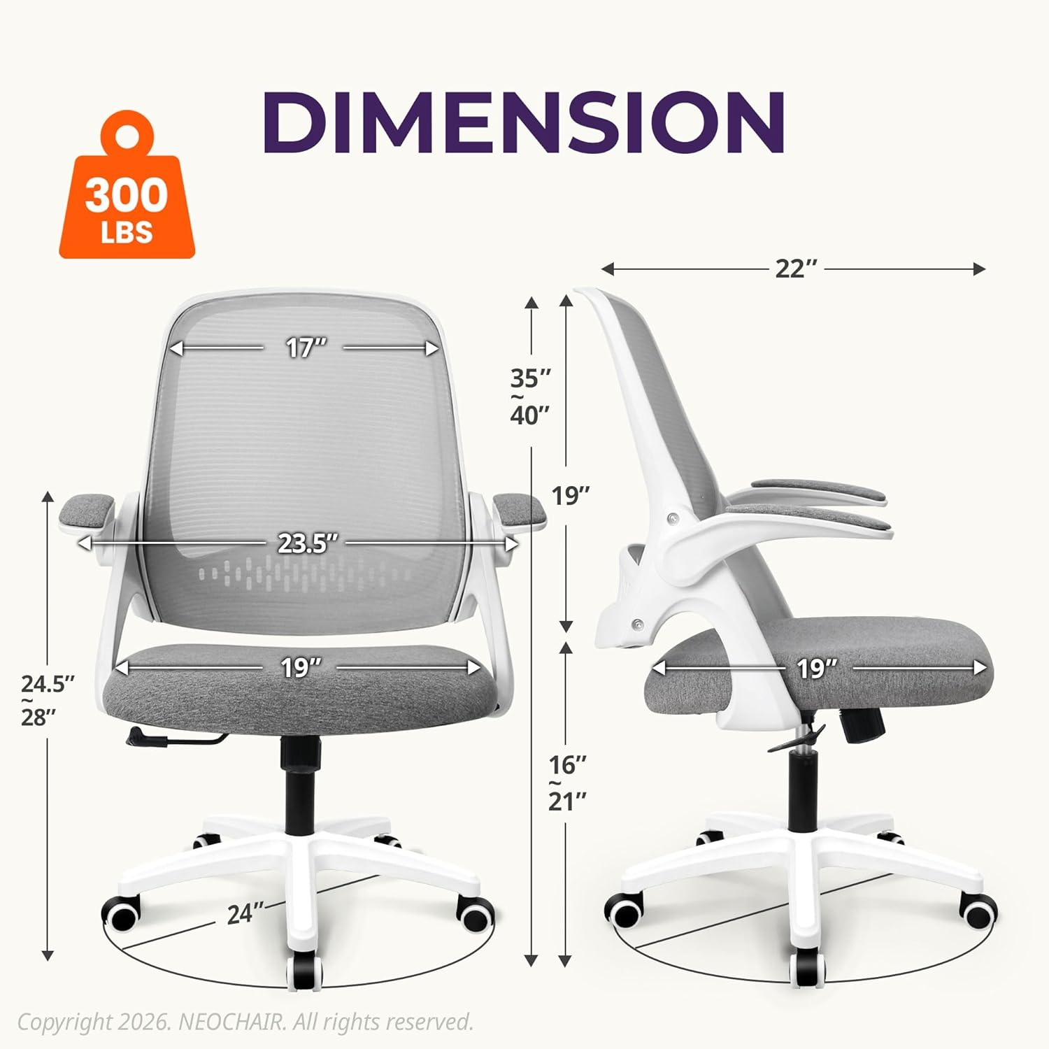 Ergonomic Mesh Office Chair wi - Home Office Desk recension och pris
