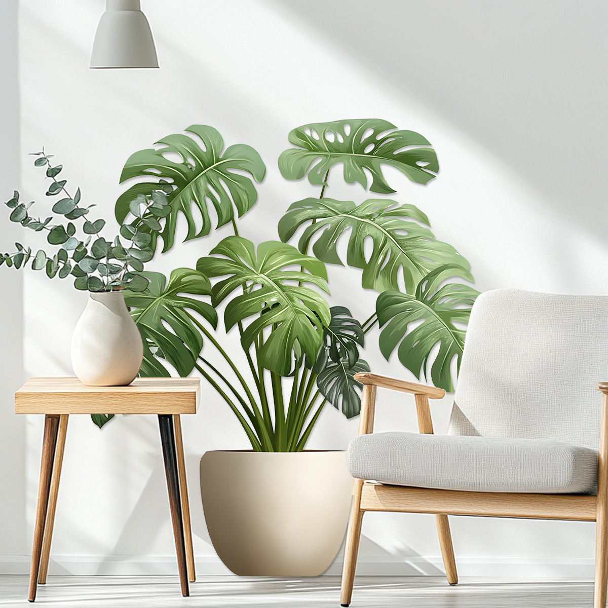 3D Sticker Green Plant Pot Wal - Home Office Wallpaper recension och pris
