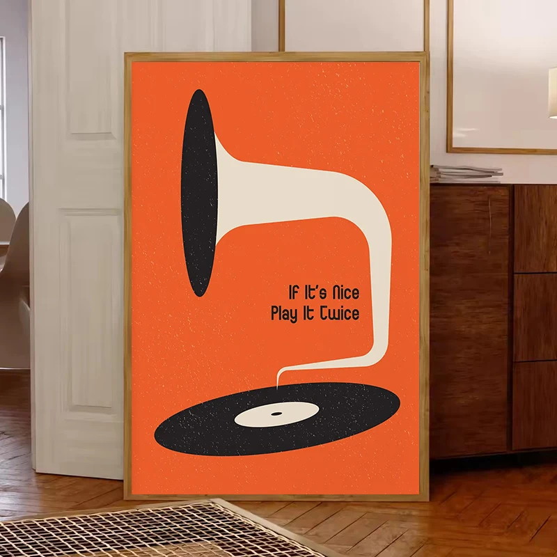Mid Century Vinyl Record Canva - Home Office Youtube recension och pris
