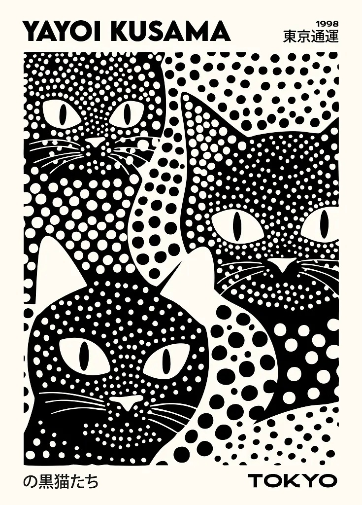 Yayoi Kusama Black Cats Series - Home Office Youtube recension och pris