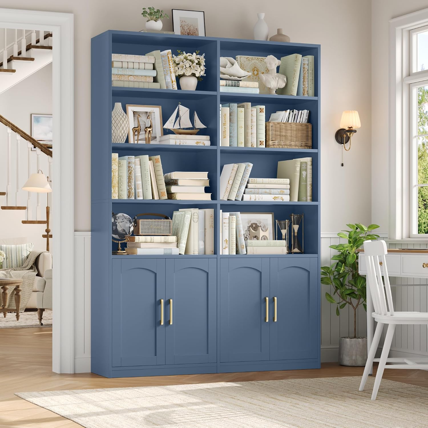 Double Wide Bookshelf With Doo - Home Office Industrial Style recension och pris