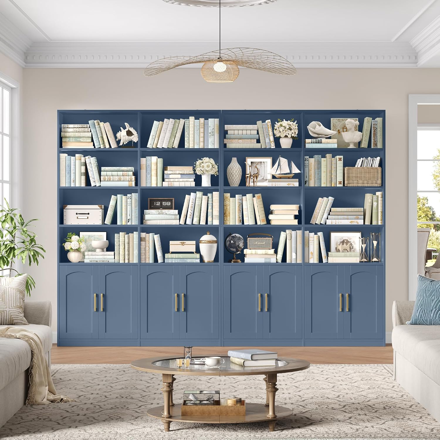 Double Wide Bookshelf With Doo - Home Office Industrial Style recension och pris