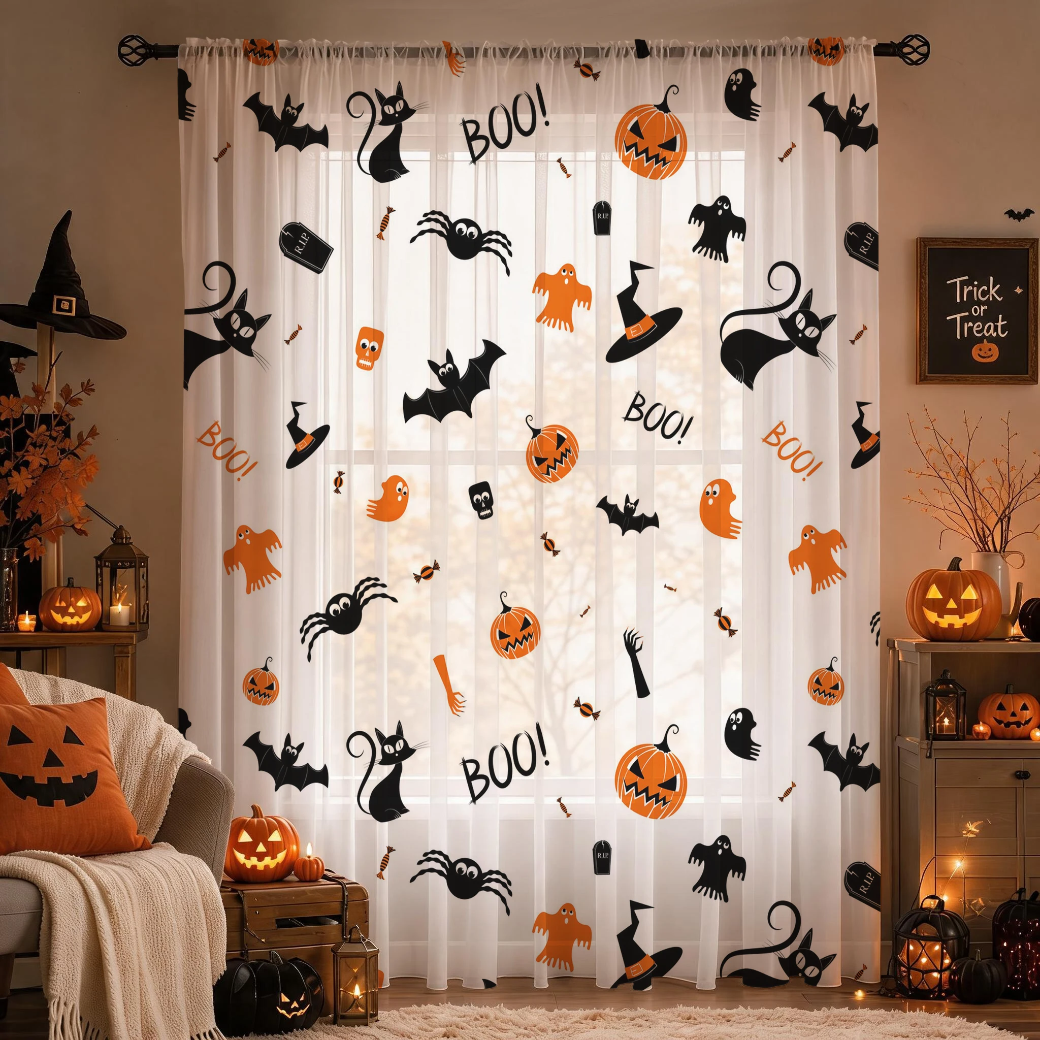 Halloween Festival Sheer Curta - Home Office Youtube recension och pris