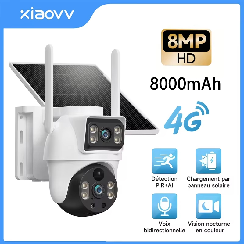 XIAOVV 8MP 4G LTE Solar Outdoo - Home Office Zoom recension och pris