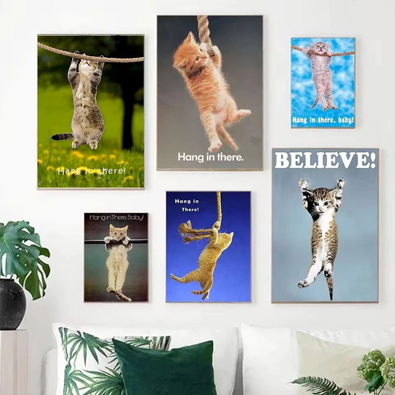 Hang In There Baby Cute Cat Yo - Home Office Yoga Room recension och pris