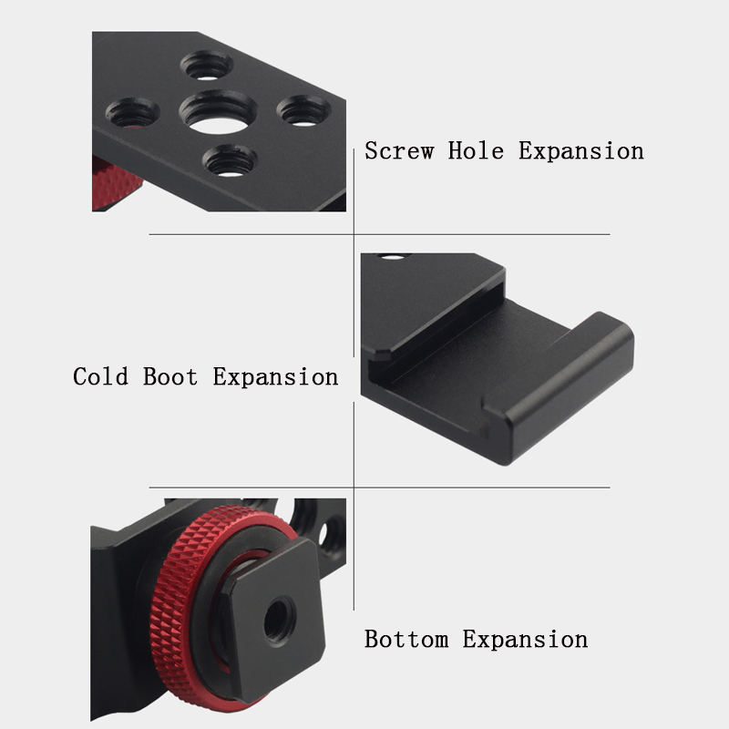Aluminum Cold Shoe Mount Brack - Monitor Arm Dual recension och pris
