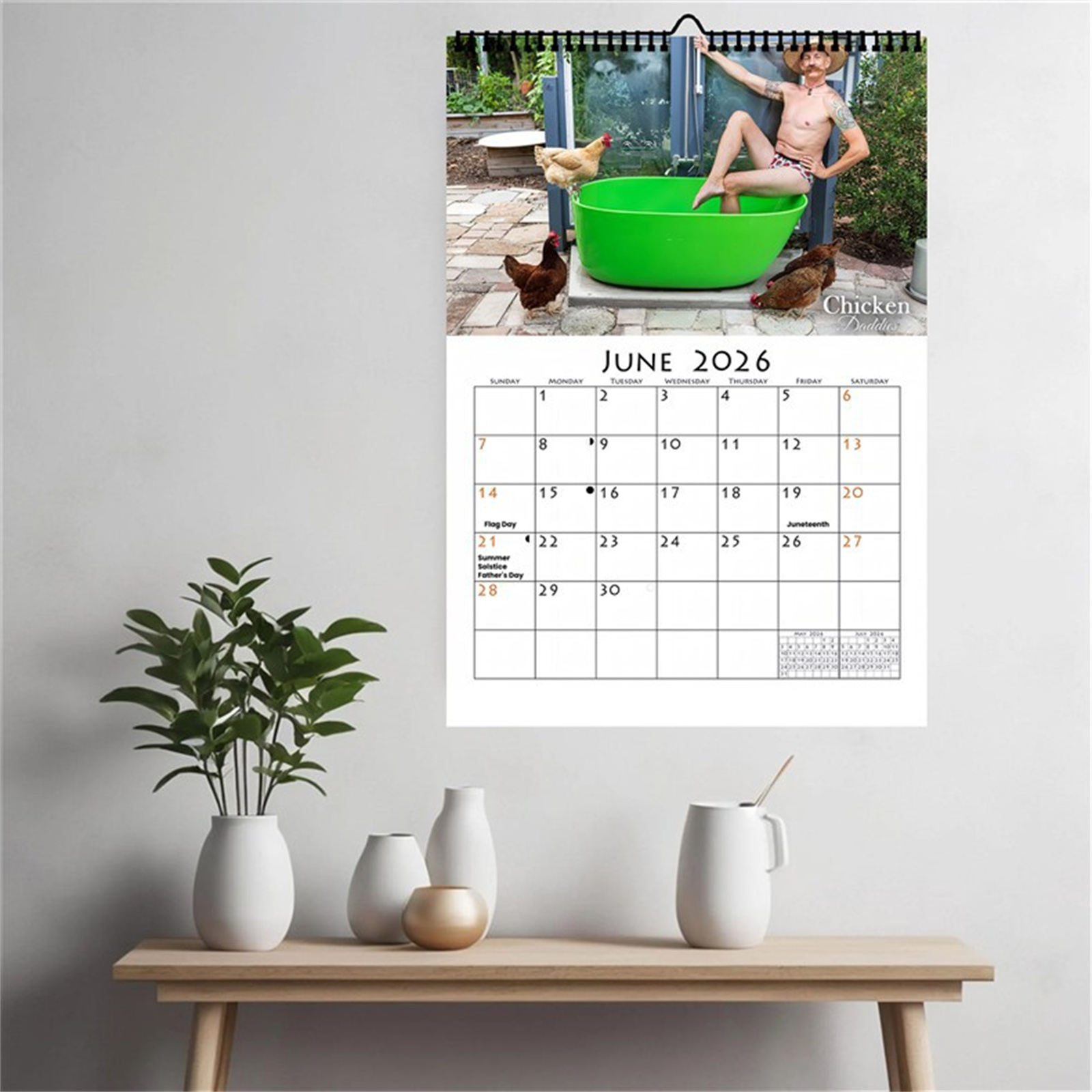2026 Funny Chicken Daddy Wall  - Home Office Wallpaper recension och pris