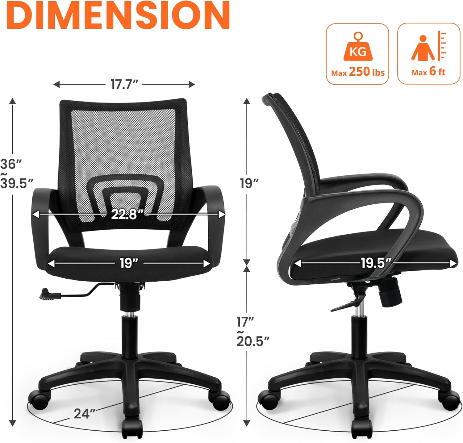 Ergonomic Mesh Office Chair wi - Home Office Chair recension och pris