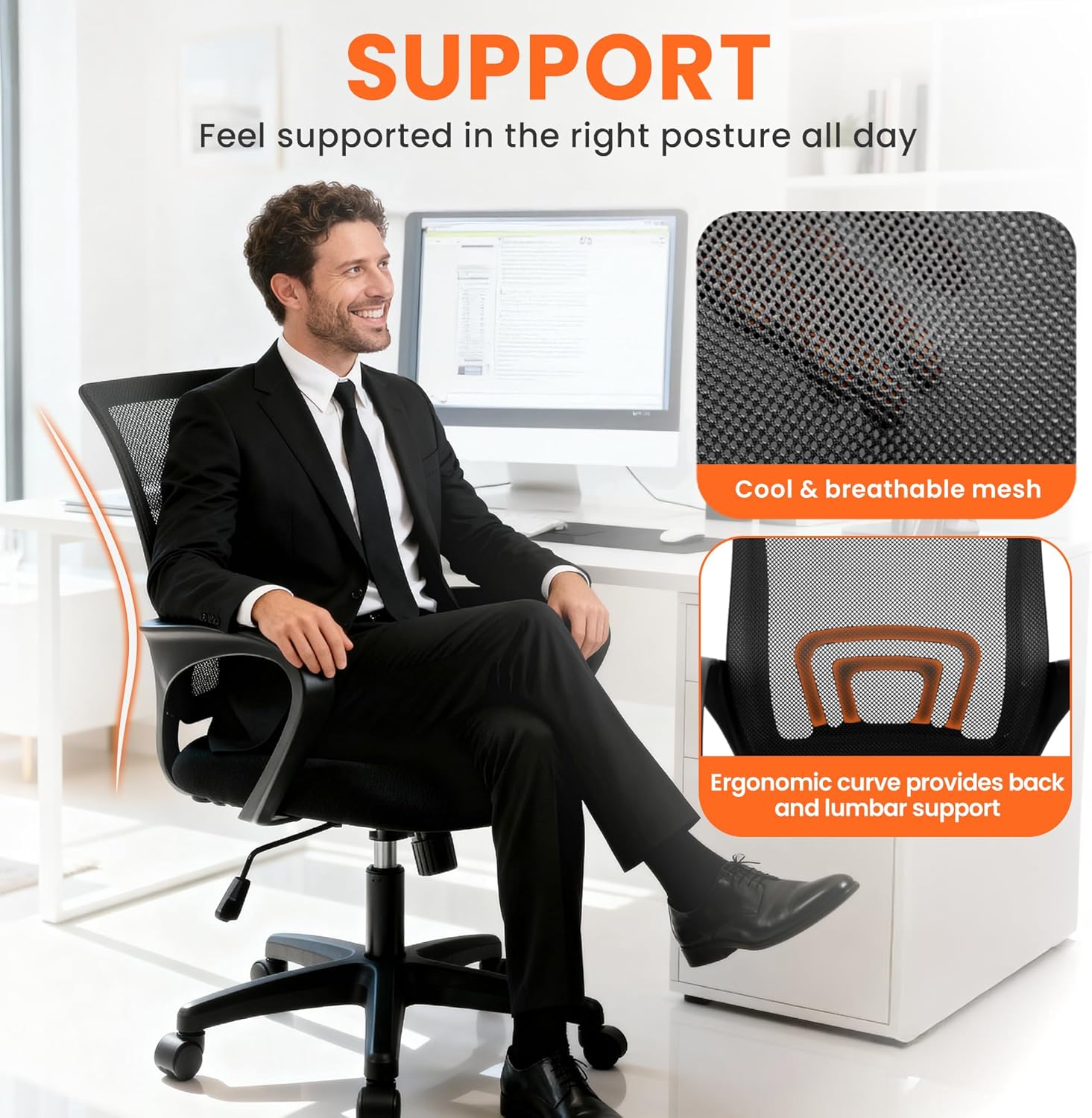 Ergonomic Mesh Office Chair wi - Home Office Chair recension och pris