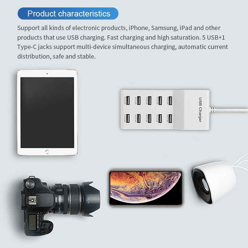 10 Ports USB Hub Fast Charger  - Home Office Of Uk recension och pris