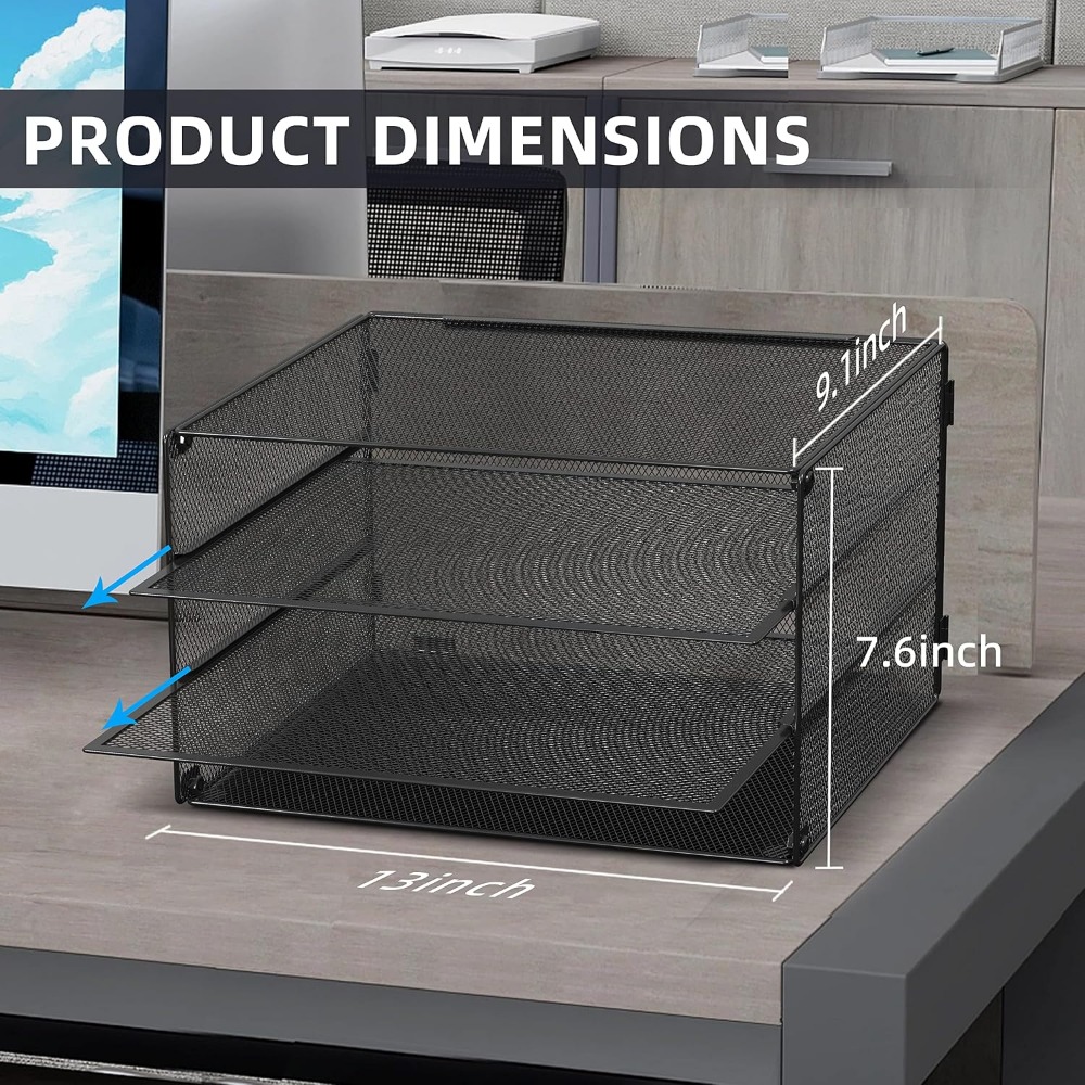 3-Tier Mesh Letter Tray for De - Letter Tray Desk recension och pris