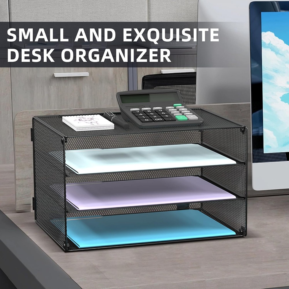 3-Tier Mesh Letter Tray for De - Letter Tray Desk recension och pris