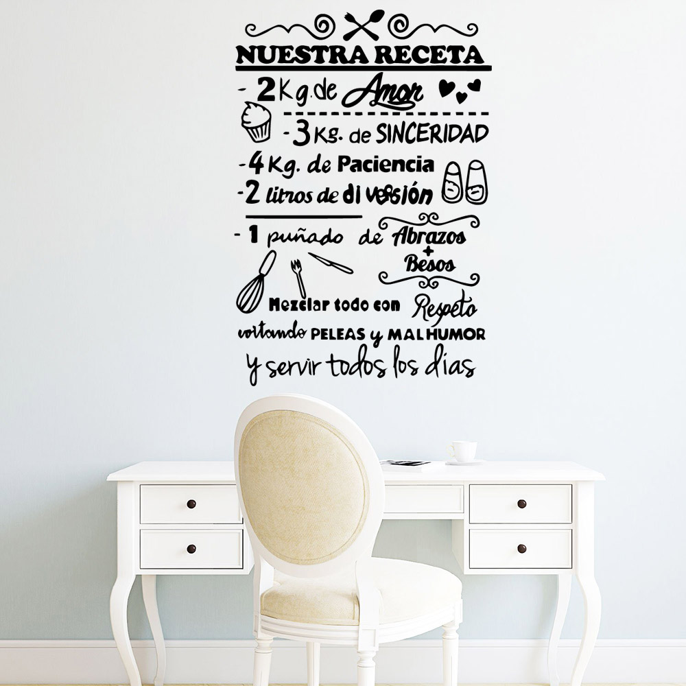 1 pc Spanish Motivational text - Home Office Wallpaper recension och pris