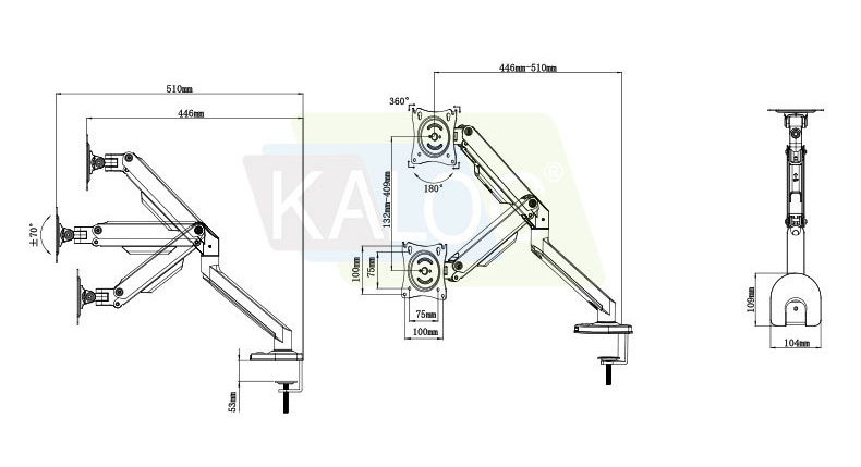 D200  2-9kg ergonomica dual ar - Monitor Arm Dual recension och pris