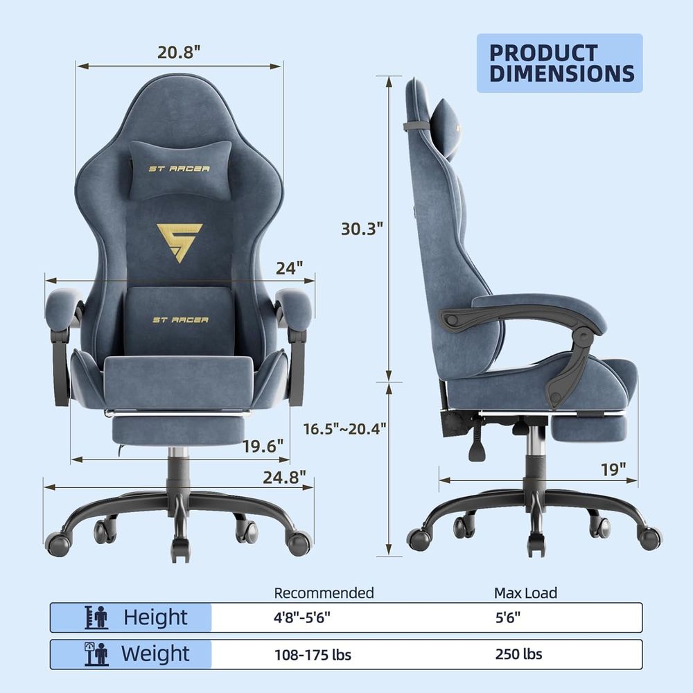 Ergonomic Gaming Chair with Fo - Home Office Chair recension och pris