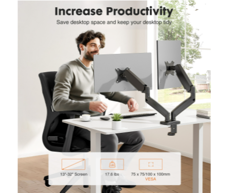 Dual Monitor Stand Arm, Gas Sp - Monitor Arm Dual recension och pris