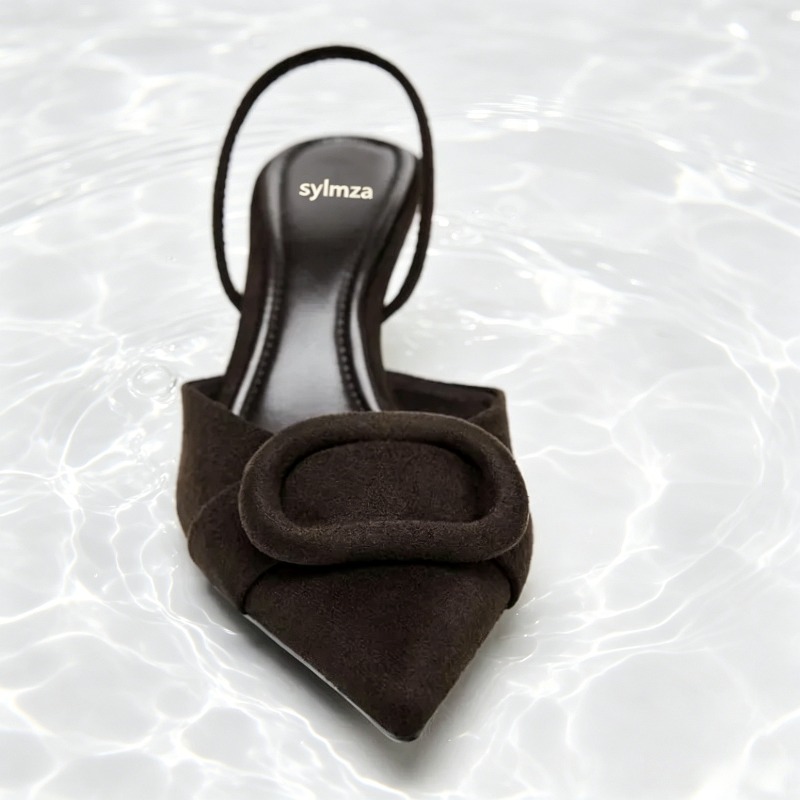 Coffee Faux Suede High-heel Sa - Home Office Makeover recension och pris