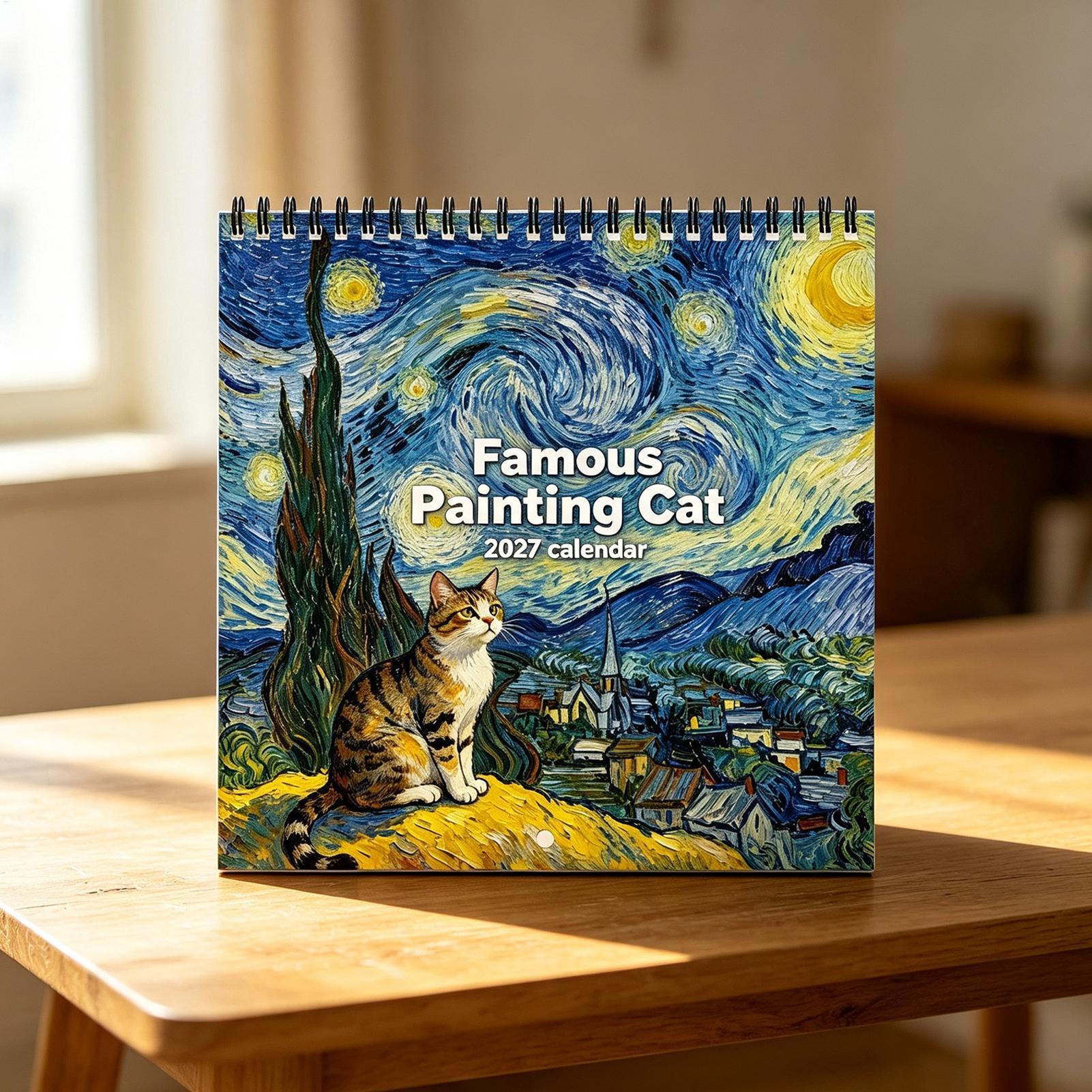 2027 Wall Calendar Cat Starlig - Home Office Wallpaper recension och pris
