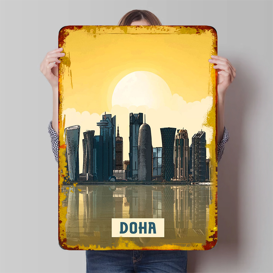 Doha Skyline Metal Wall Art Qa - Home Office Qatar recension och pris