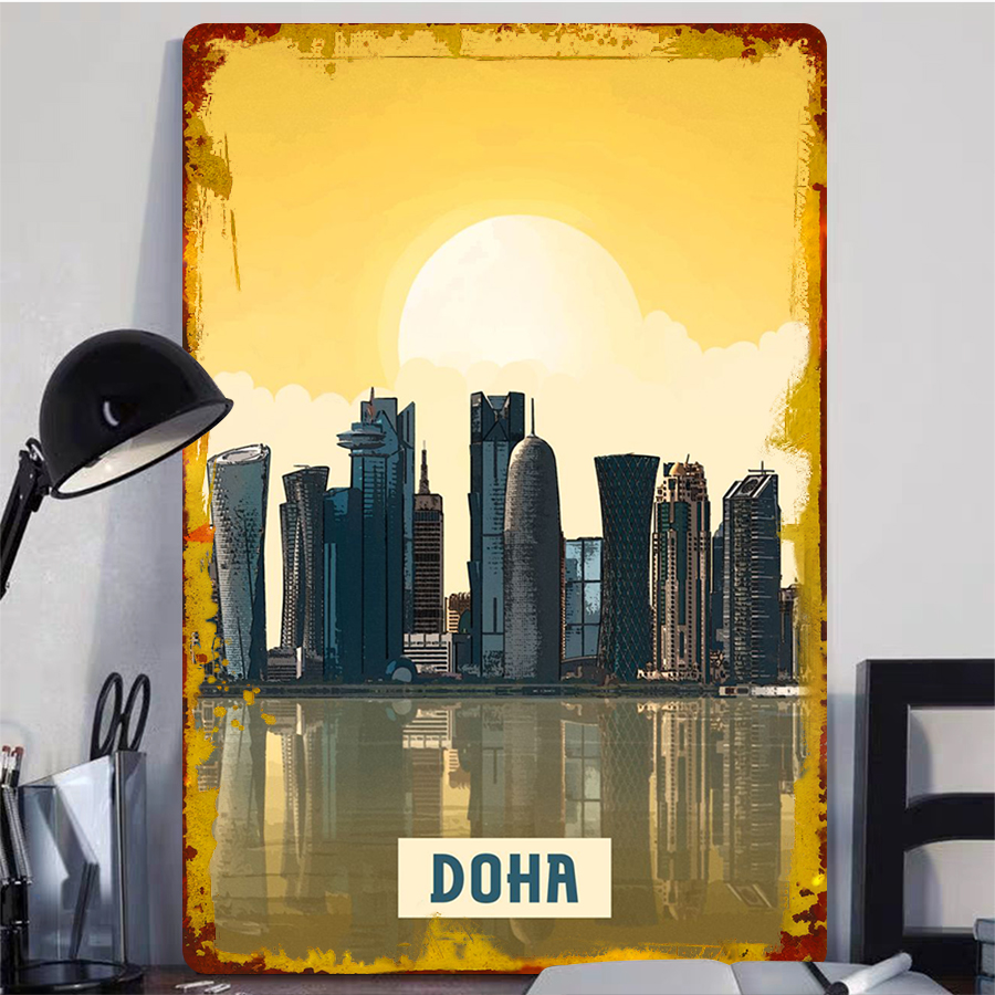 Doha Skyline Metal Wall Art Qa - Home Office Qatar recension och pris