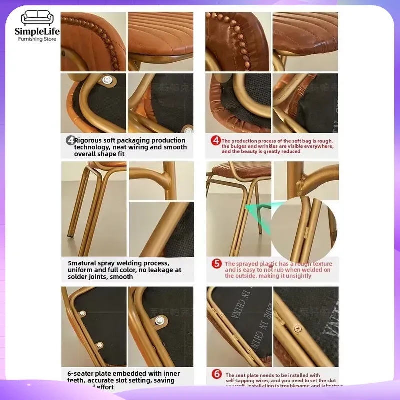 Iron Retro Dining Chair Indust - Home Office Industrial Style recension och pris